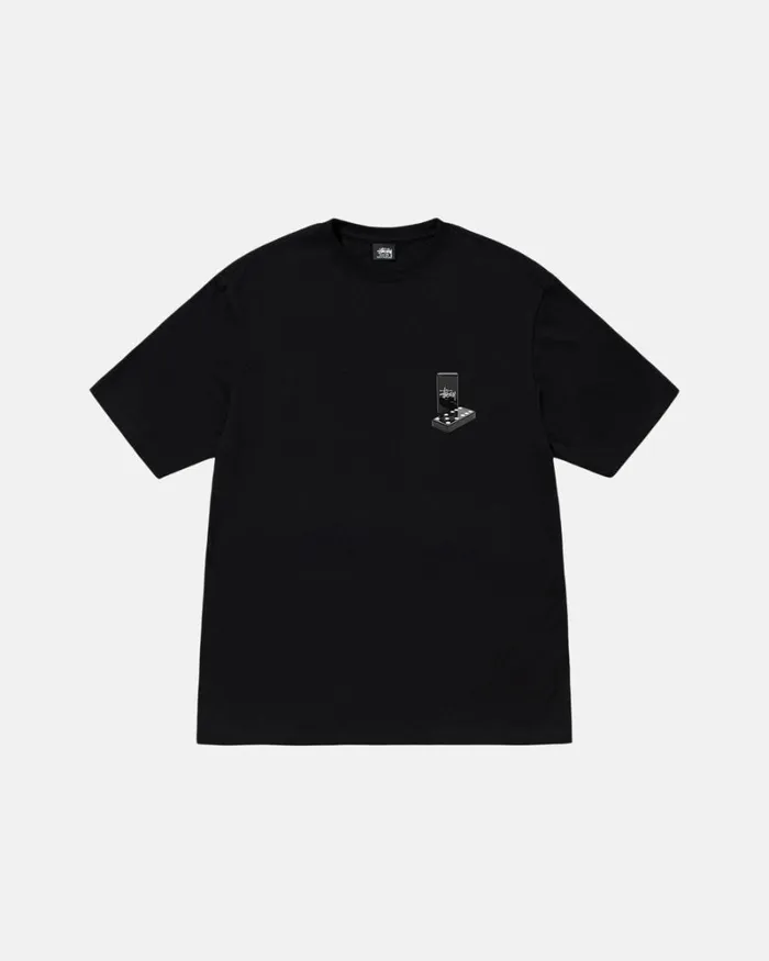 Tees Men Stussy DOMINOES TEE Black Tees Men Stussy DOMINOES TEE Black