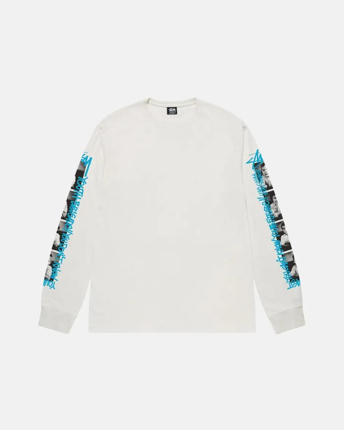 Tees Men Stussy YOUTH BRIGADE PIGMENT DYED LS TEE Natural