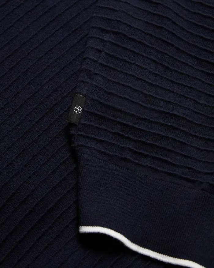 Textured Stripe Knitted Polo Shirt Navy Men Ted Baker Clothing Textured Stripe Knitted Polo Shirt Navy Men Ted Baker Clothing