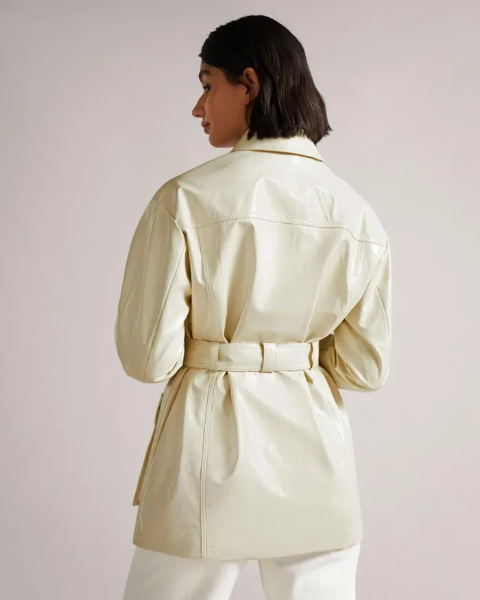 Textured Vinyl Field Jacket Ivory Women Ted Baker Coats and Jackets Textured Vinyl Field Jacket Ivory Women Ted Baker Coats and Jackets