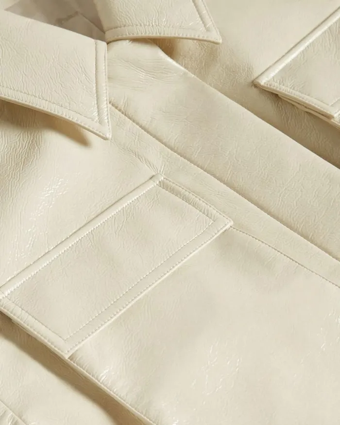 Textured Vinyl Field Jacket Ivory Women Ted Baker Coats and Jackets Textured Vinyl Field Jacket Ivory Women Ted Baker Coats and Jackets
