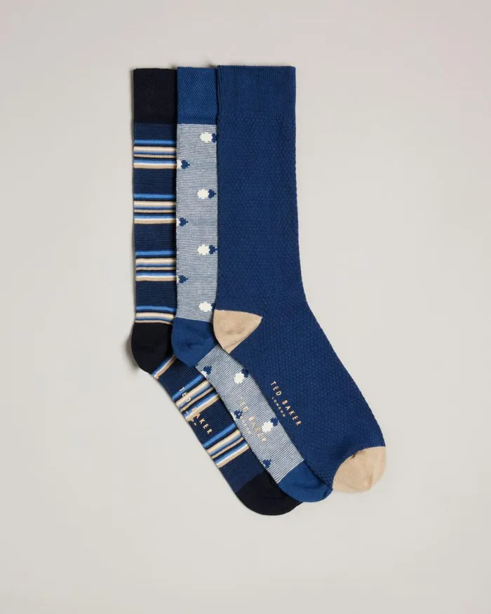 Three Pack Of Assorted Socks Assorted Men Ted Baker Socks