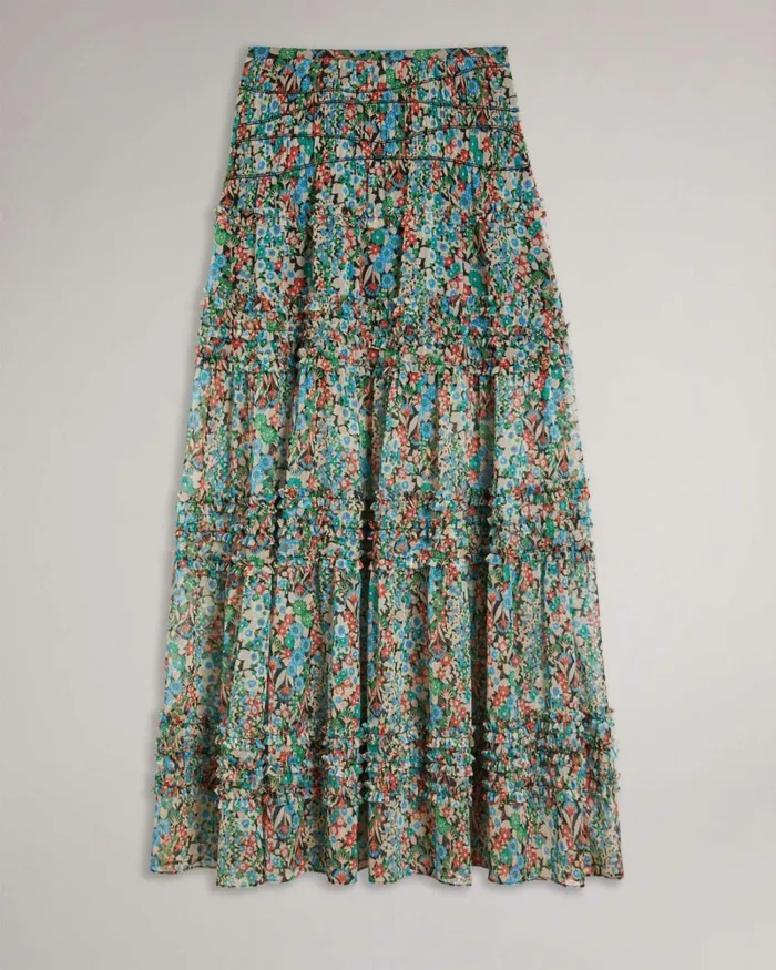 Tiered Maxi Skirt Black Women Ted Baker Skirts