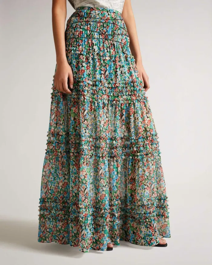 Tiered Maxi Skirt Black Women Ted Baker Skirts