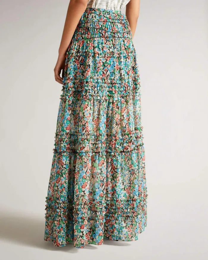 Tiered Maxi Skirt Black Women Ted Baker Skirts