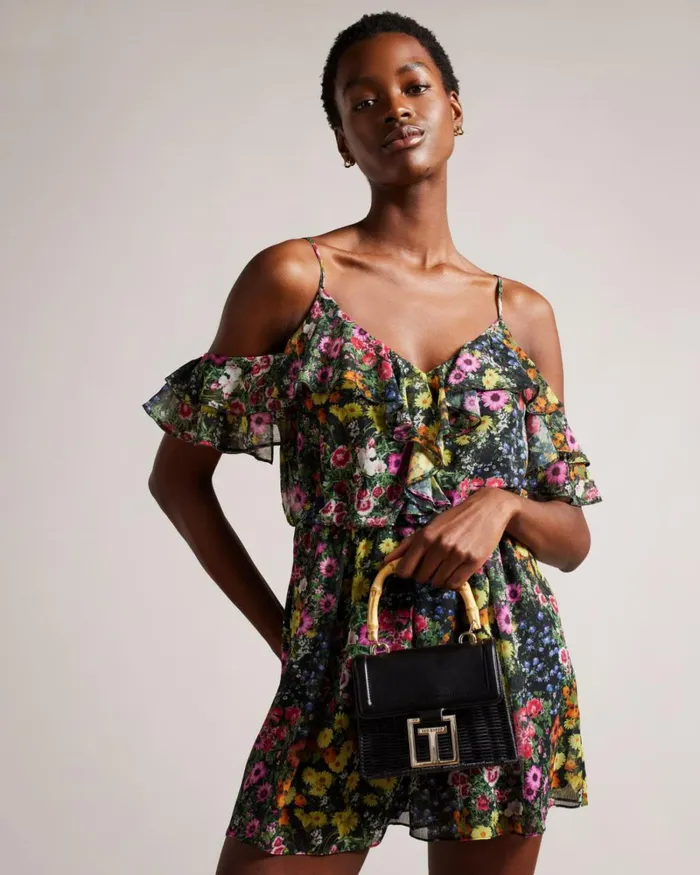 Top Handle Basket Cross Body Bag Black Women Ted Baker Bags