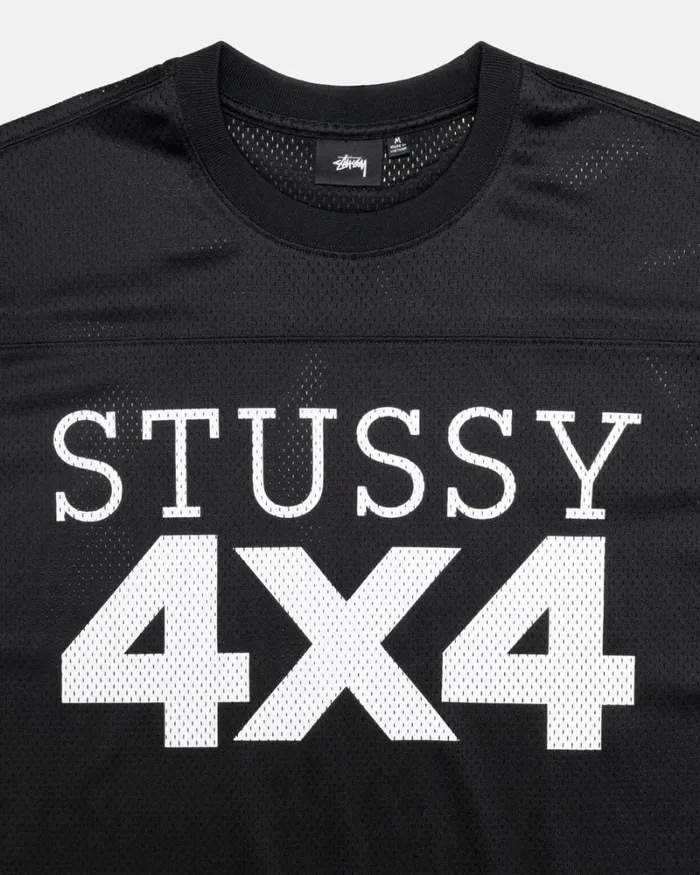 Tops and Shirts Men Stussy 4X4 MESH FOOTBALL JERSEY Black Tops and Shirts Men Stussy 4X4 MESH FOOTBALL JERSEY Black
