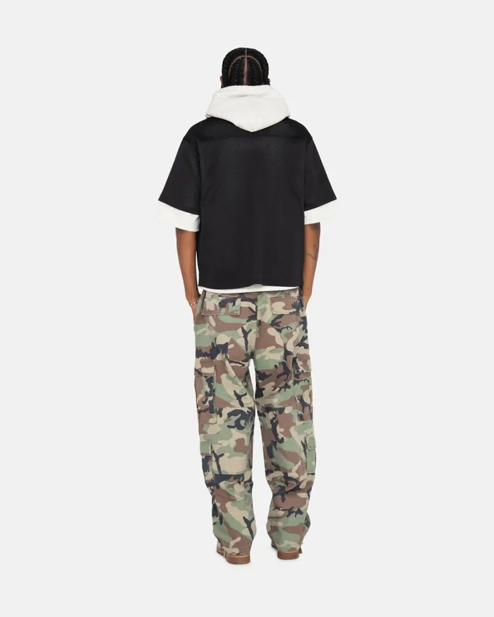 Tops and Shirts Men Stussy 4X4 MESH FOOTBALL JERSEY Black Tops and Shirts Men Stussy 4X4 MESH FOOTBALL JERSEY Black