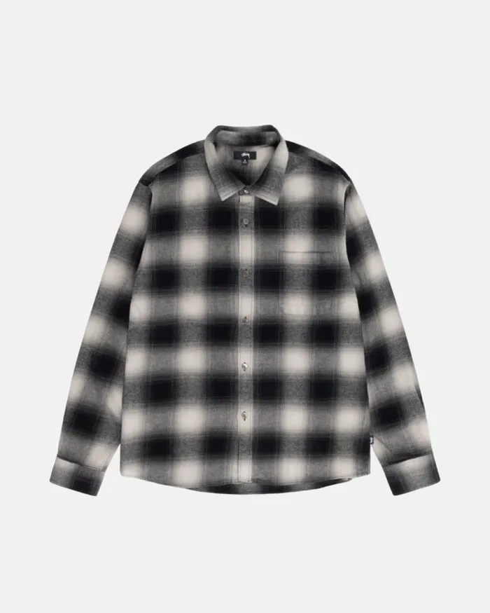 Tops and Shirts Men Stussy BAY PLAID SHIRT Charcoal