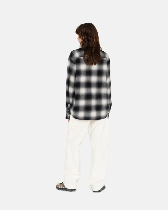 Tops and Shirts Men Stussy BAY PLAID SHIRT Charcoal Tops and Shirts Men Stussy BAY PLAID SHIRT Charcoal