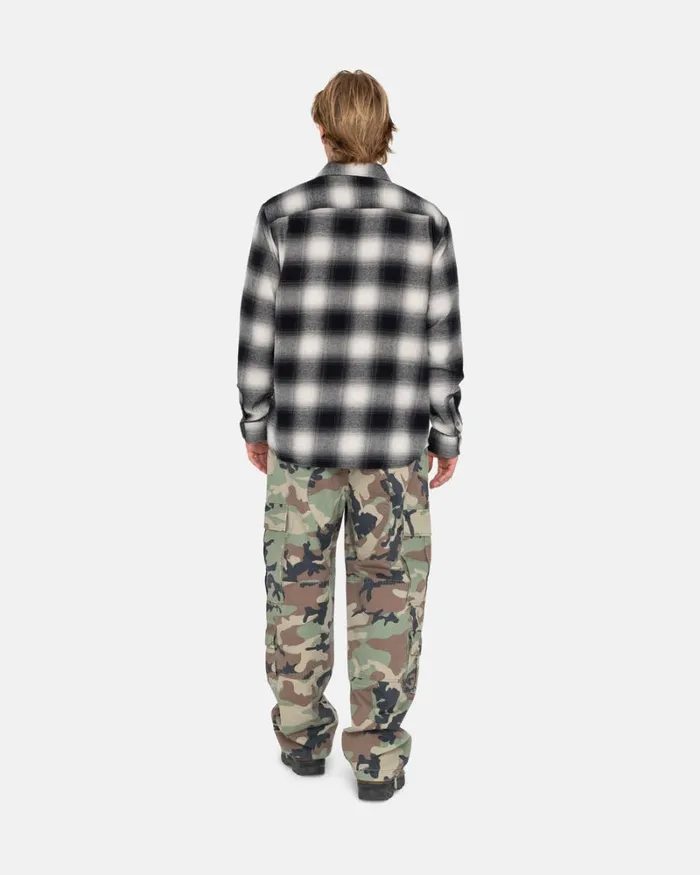 Tops and Shirts Men Stussy BAY PLAID SHIRT Charcoal Tops and Shirts Men Stussy BAY PLAID SHIRT Charcoal