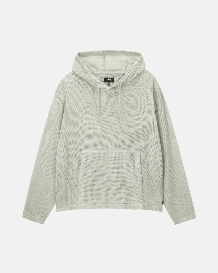 Tops and Shirts Men Stussy COTTON MESH HOODIE Bone
