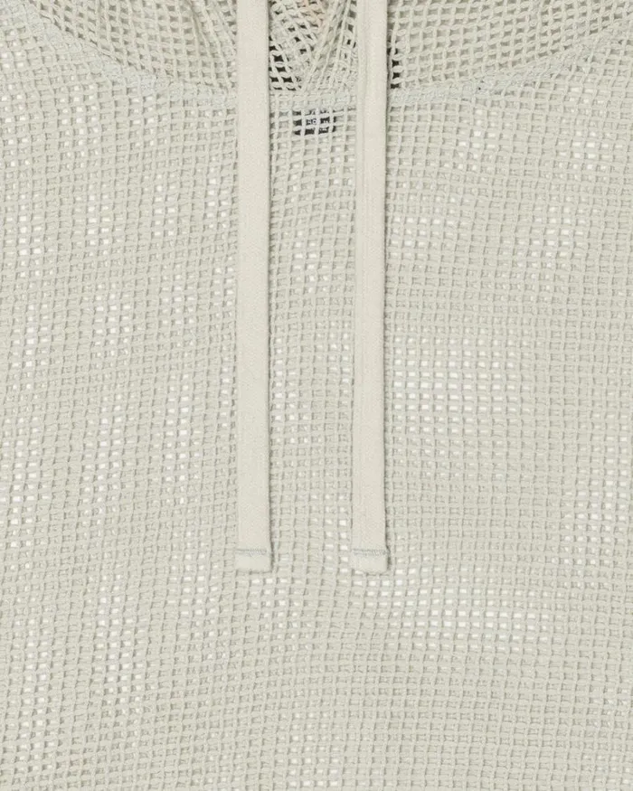 Tops and Shirts Men Stussy COTTON MESH HOODIE Bone Tops and Shirts Men Stussy COTTON MESH HOODIE Bone