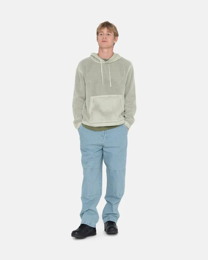 Tops and Shirts Men Stussy COTTON MESH HOODIE Bone Tops and Shirts Men Stussy COTTON MESH HOODIE Bone