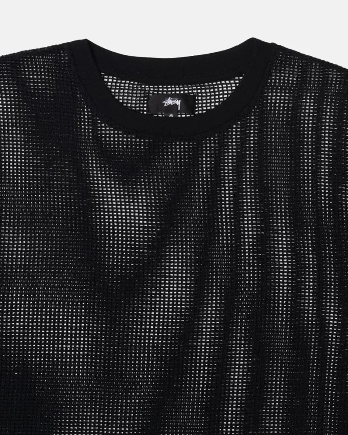 Tops and Shirts Men Stussy COTTON MESH LS CREW Black Tops and Shirts Men Stussy COTTON MESH LS CREW Black