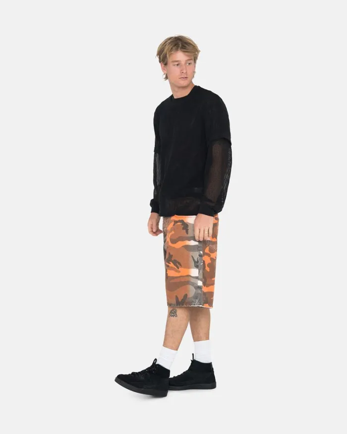 Tops and Shirts Men Stussy COTTON MESH LS CREW Black Tops and Shirts Men Stussy COTTON MESH LS CREW Black