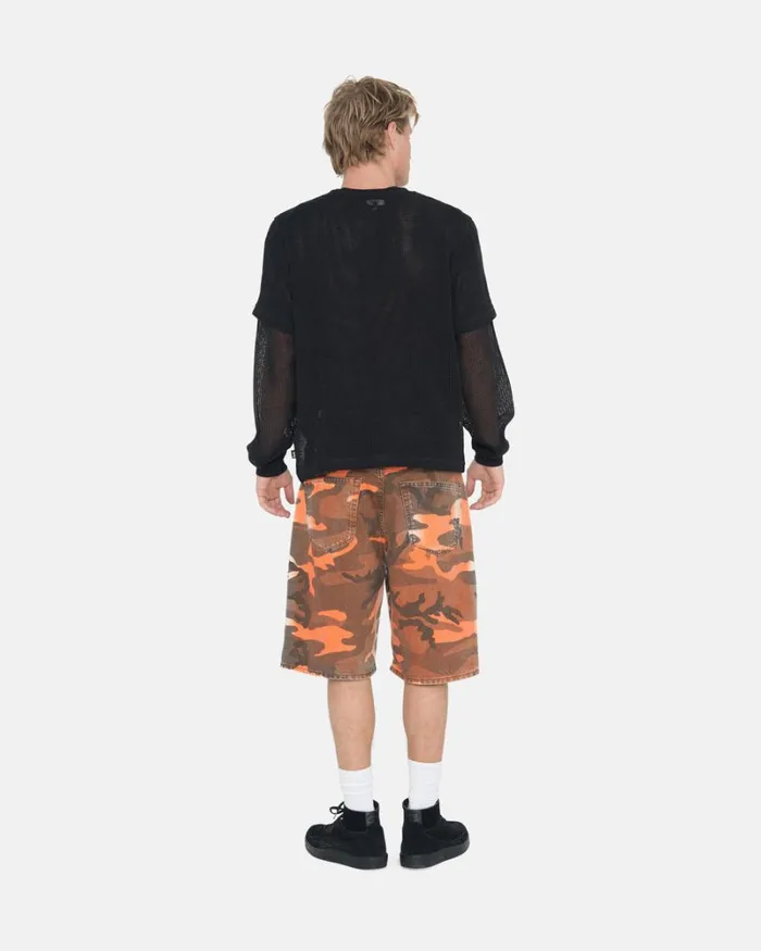 Tops and Shirts Men Stussy COTTON MESH LS CREW Black Tops and Shirts Men Stussy COTTON MESH LS CREW Black