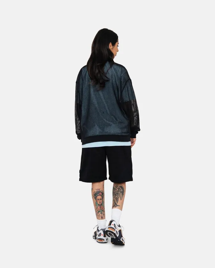 Tops and Shirts Men Stussy COTTON MESH LS CREW Black Tops and Shirts Men Stussy COTTON MESH LS CREW Black
