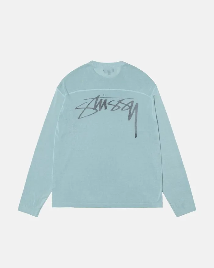 Tops and Shirts Men Stussy FOOTBALL SWEATER Light Blue