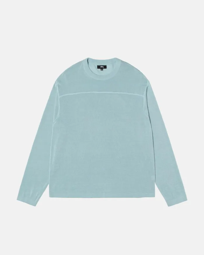 Tops and Shirts Men Stussy FOOTBALL SWEATER Light Blue Tops and Shirts Men Stussy FOOTBALL SWEATER Light Blue