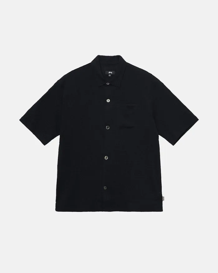 Tops and Shirts Men Stussy WRINKLY GINGHAM SS SHIRT Black
