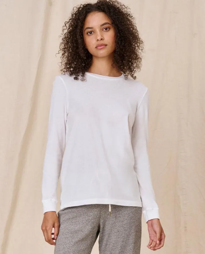 Tops Women039s The Great The Long Sleeve Slim Tee True White