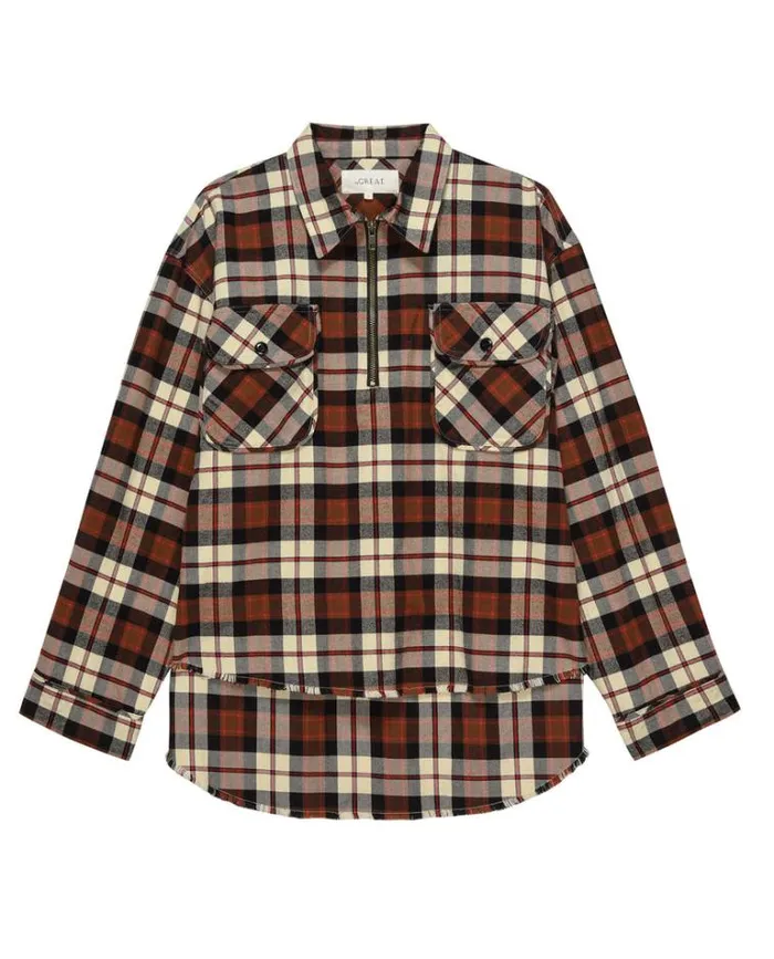 Tops Women039s The Great The Mountaineer Pullover Mill Plaid
