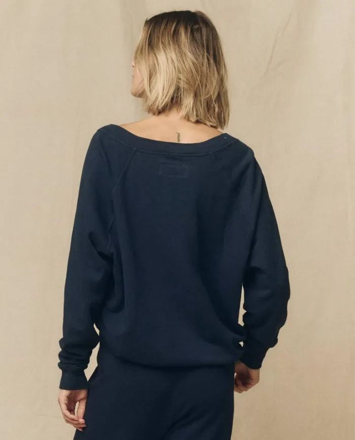 Tops Women039s The Great The VNeck Sweatshirt True Navy