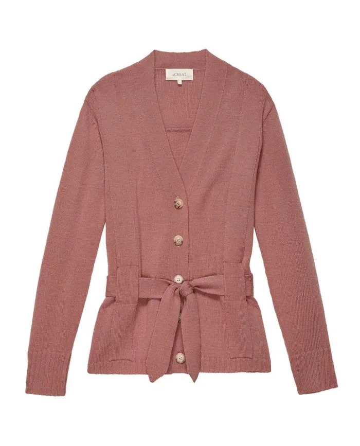 Tops Women039s The Great The Wayward Cardigan Dusk Pink