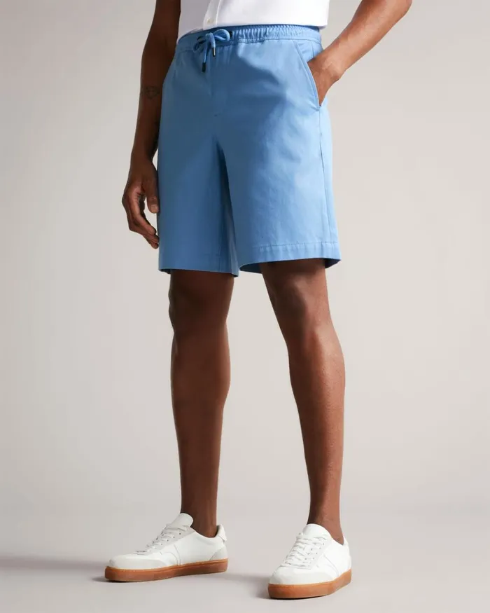 Twill Drawstring Shorts Blue Men Ted Baker Clothing Twill Drawstring Shorts Blue Men Ted Baker Clothing
