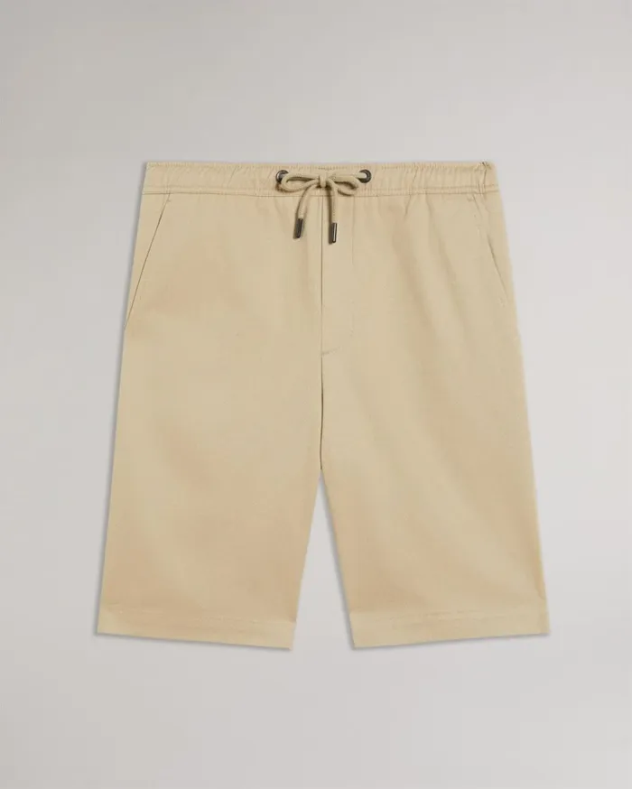 Twill Drawstring Shorts Natural Men Ted Baker Clothing