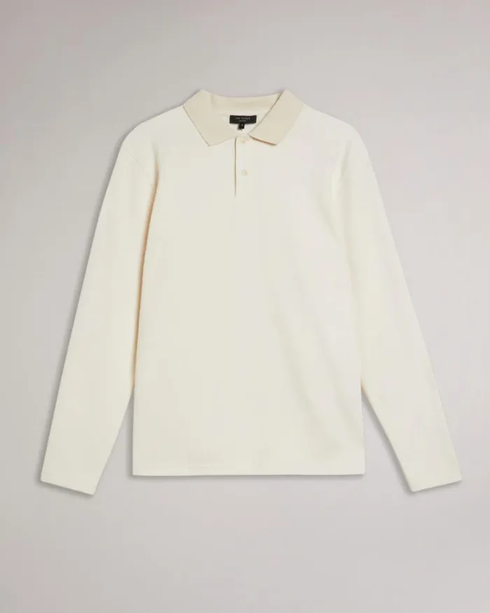 Twill Jersey Polo Shirt Natural Men Ted Baker Tops