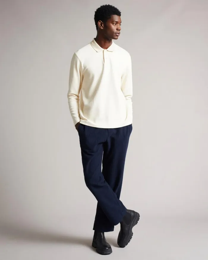 Twill Jersey Polo Shirt Natural Men Ted Baker Tops