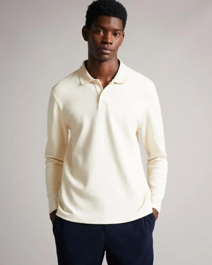 Twill Jersey Polo Shirt Natural Men Ted Baker Tops