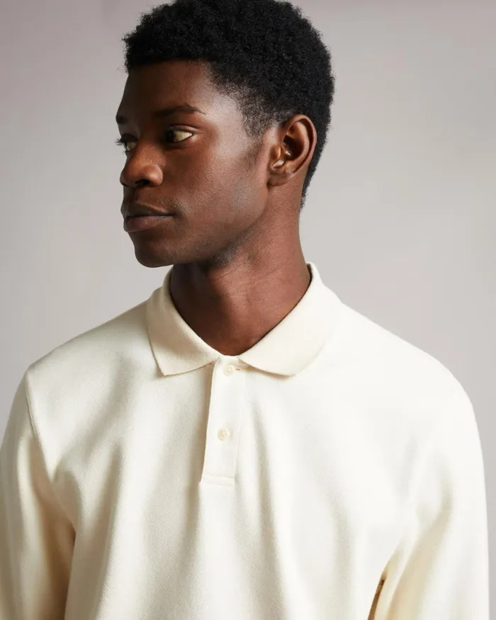 Twill Jersey Polo Shirt Natural Men Ted Baker Tops