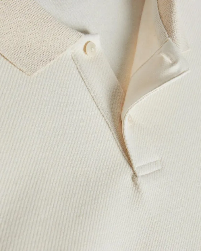 Twill Jersey Polo Shirt Natural Men Ted Baker Tops