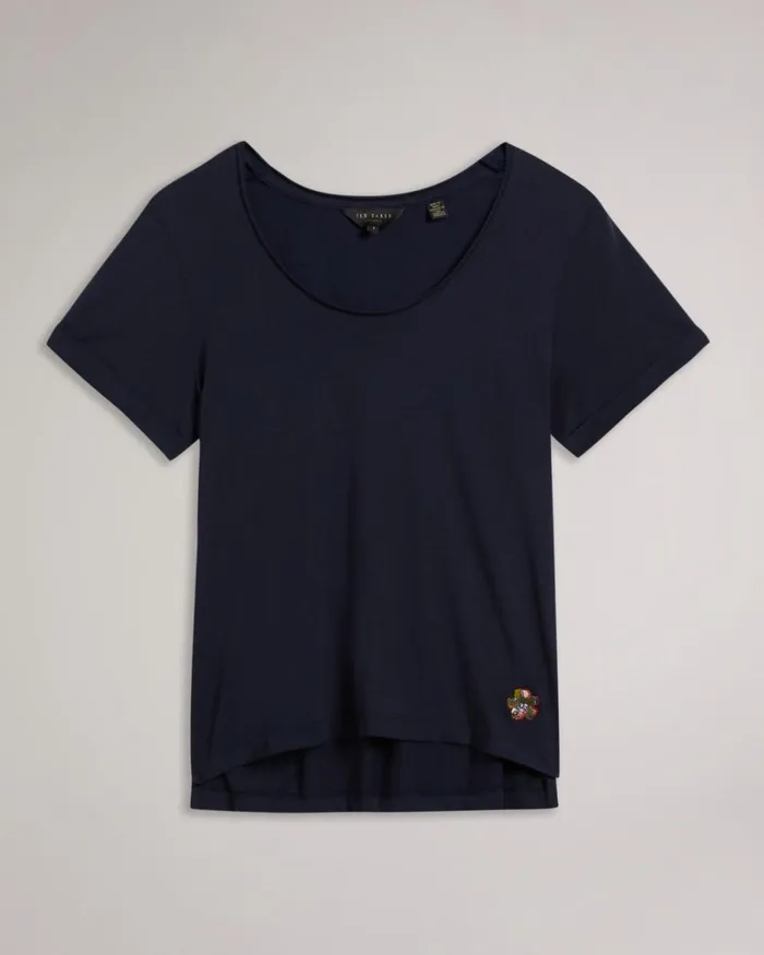 Vneck Easy Fit Tee Navy Women Ted Baker Tops and TShirts