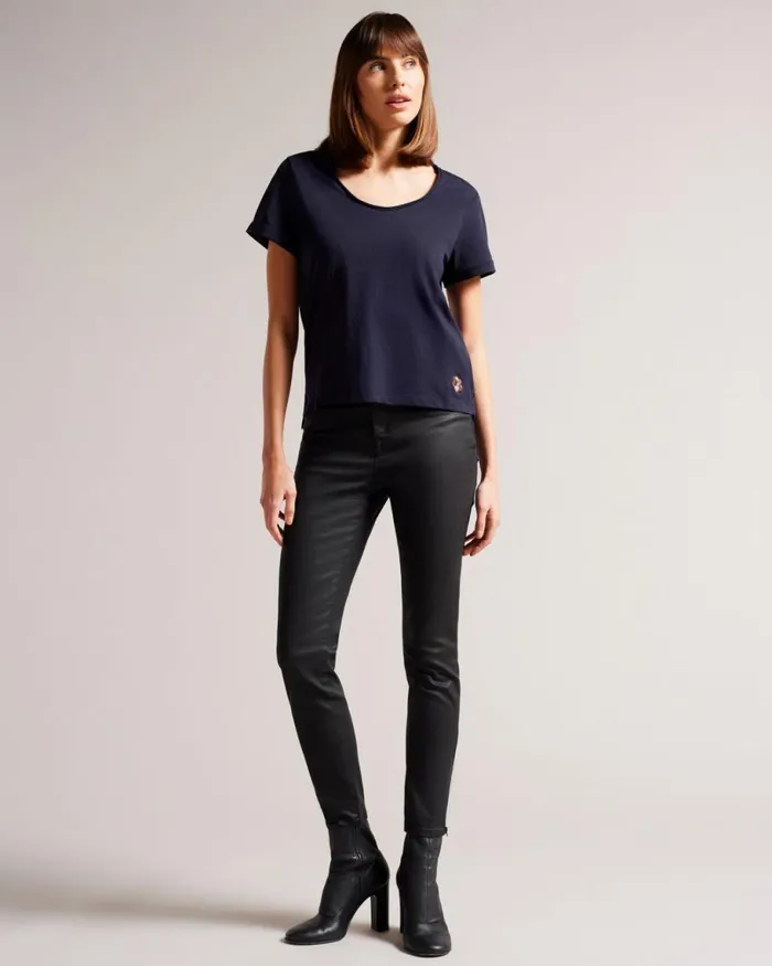 Vneck Easy Fit Tee Navy Women Ted Baker Tops and TShirts Vneck Easy Fit Tee Navy Women Ted Baker Tops and TShirts