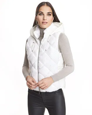Vests Women039s Maximilian Diamond Cut Mink Down Filled Vest