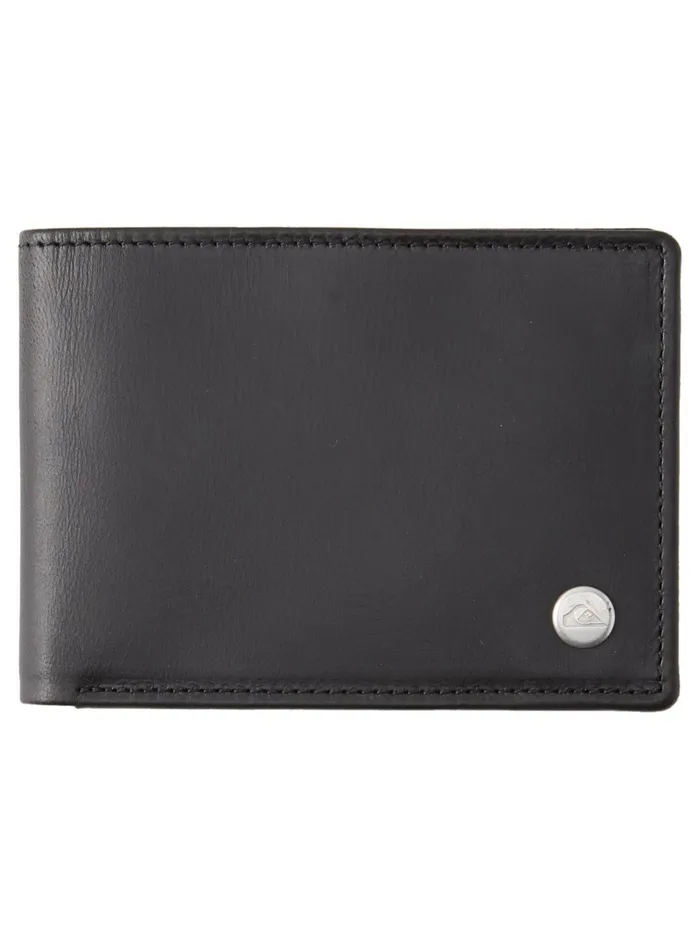Wallets Men Quiksilver Mac TriFold Leather Wallet Black