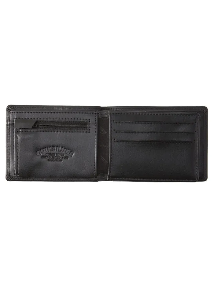 Wallets Men Quiksilver Mac TriFold Leather Wallet Black Wallets Men Quiksilver Mac TriFold Leather Wallet Black