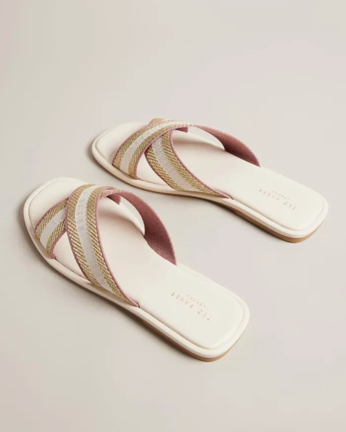 Webbing Strap Sandals Ivory Women Ted Baker Sandals and Sliders