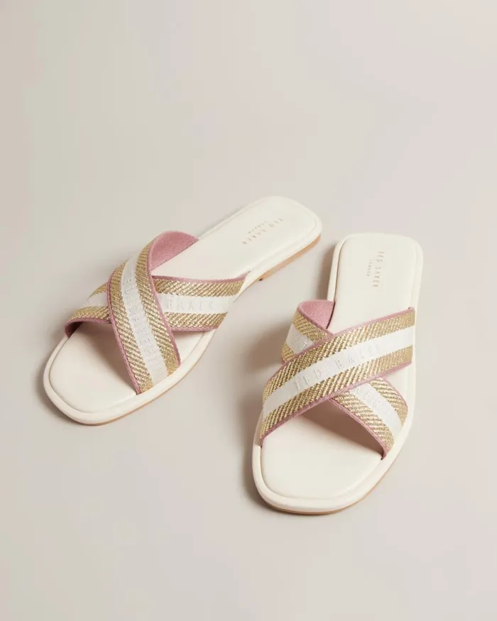 Webbing Strap Sandals Ivory Women Ted Baker Sandals and Sliders Webbing Strap Sandals Ivory Women Ted Baker Sandals and Sliders