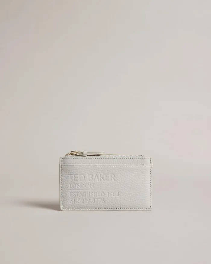 Webbing Zip Leather Card Holder Light Gray Women Ted Baker Wallets and Card Holders Webbing Zip Leather Card Holder Light Gray Women Ted Baker Wallets and Card Holders