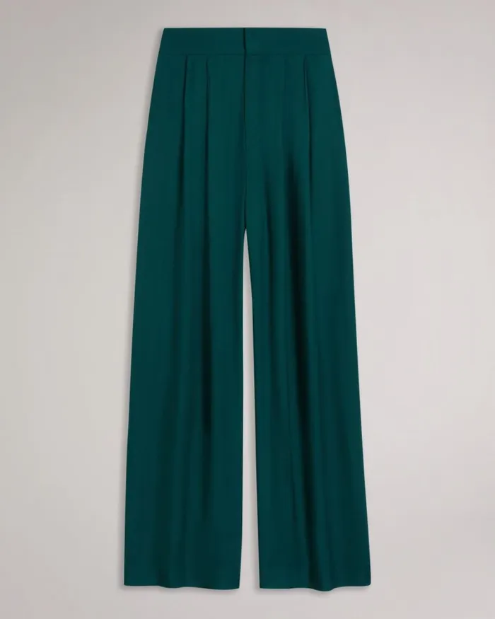 Wide Leg Trousers Dark Green Women Ted Baker Clothing
