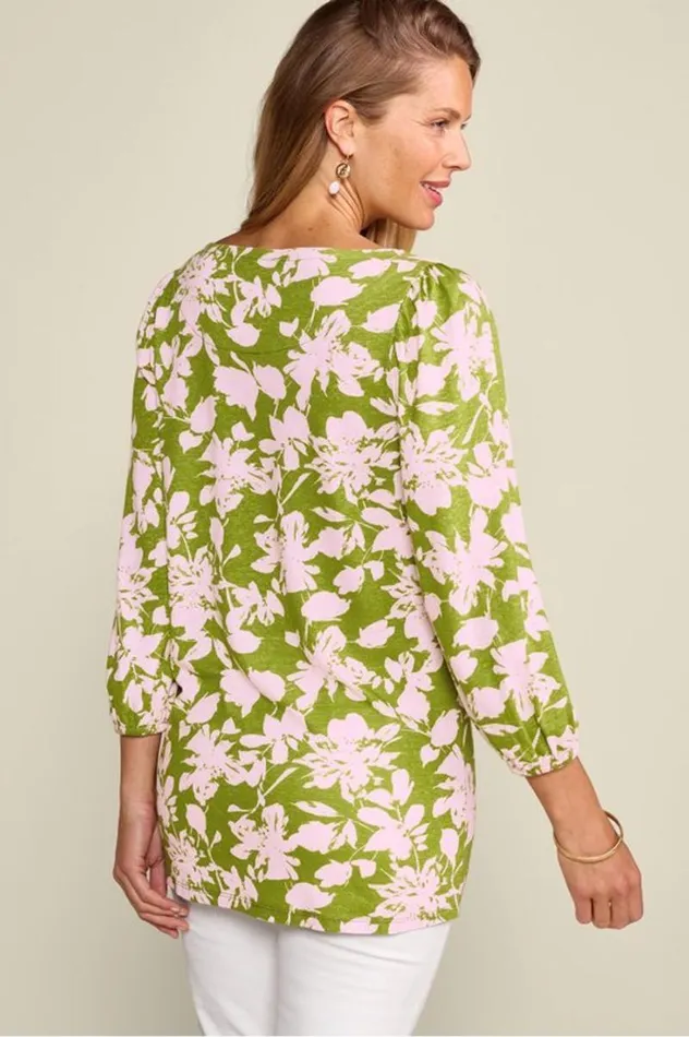 Women Ainsley Linen Blend Tunic Ink Blooms Green Soft Surroundings Tops Women Ainsley Linen Blend Tunic Ink Blooms Green Soft Surroundings Tops