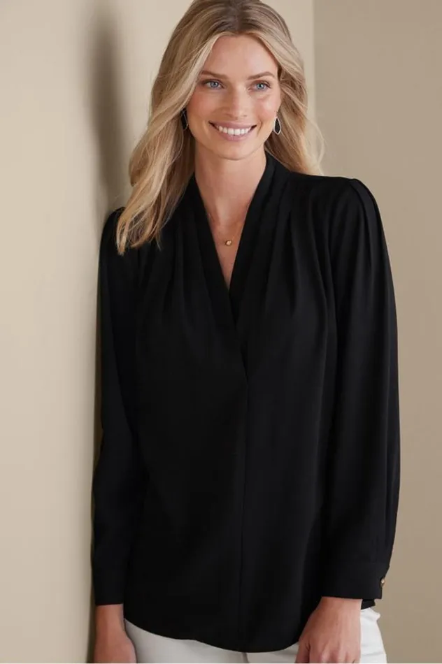 Women Akira Blouse Garnet Soft Surroundings Tops