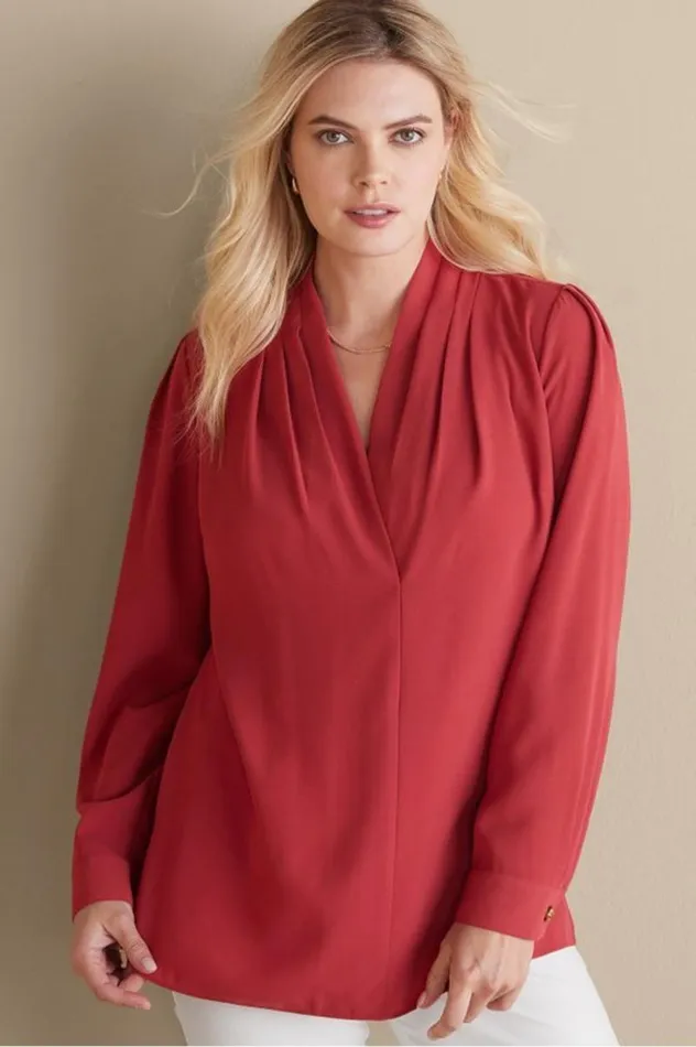 Women Akira Blouse Garnet Soft Surroundings Tops Women Akira Blouse Garnet Soft Surroundings Tops