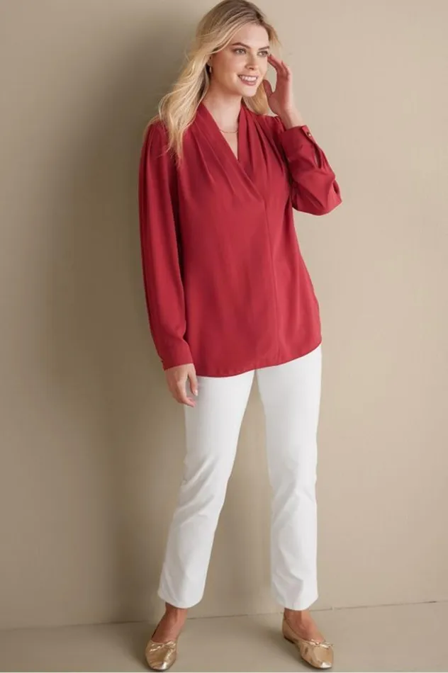 Women Akira Blouse Garnet Soft Surroundings Tops Women Akira Blouse Garnet Soft Surroundings Tops