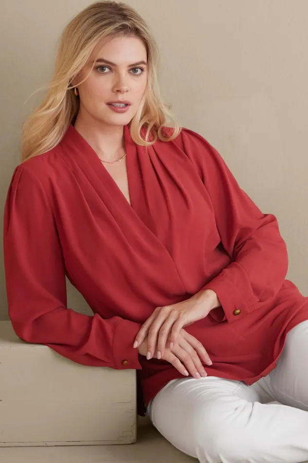 Women Akira Blouse Garnet Soft Surroundings Tops Women Akira Blouse Garnet Soft Surroundings Tops